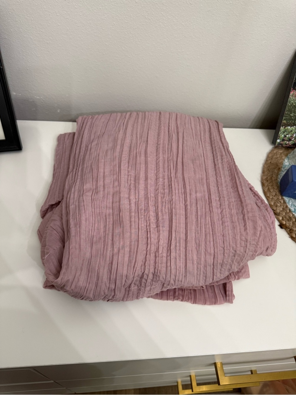 Opalhouse Target Crushed Sheer Curtain Panels Mauve Pink 54x70 Set of 2 Crinkle